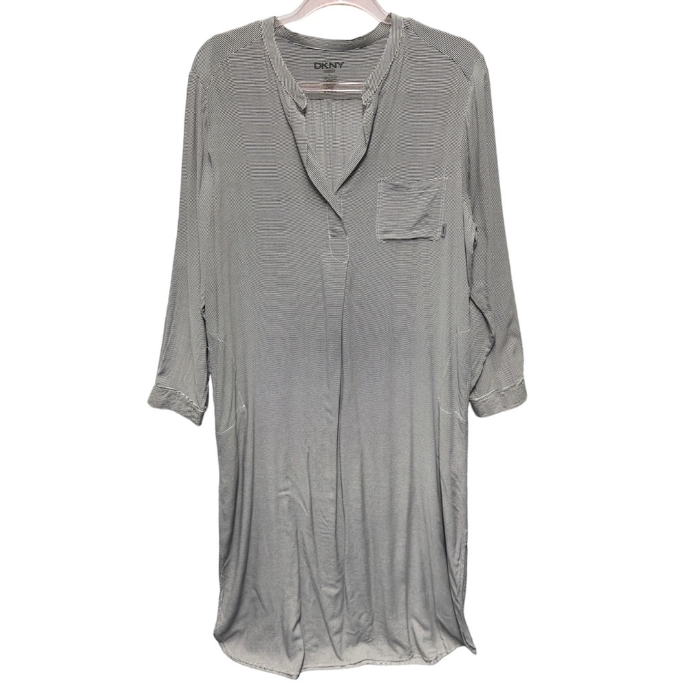 Pure Rayon Pinstripe Chambray Knit Twill Poplin Maxi Shirt Dress